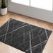 Contemporary Charcoal Area Rug with Lattice Design