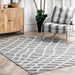 Contemporary Grey Fishnet Trellis Area Rug 120x180 cm