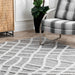 Contemporary Grey Fishnet Trellis Area Rug 120x180 cm