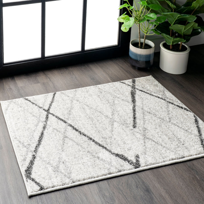 Contemporary Grey Lattice Area Rug 160x230 cm