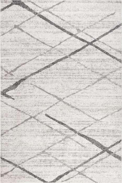 Contemporary Grey Lattice Area Rug 160x230 cm