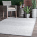 Contemporary Grey Striped Indoor Outdoor Area Rug 120x180 cm