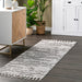 Contemporary Grey Tasseled Area Rug 160x230 cm