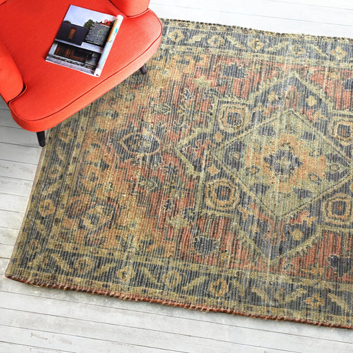 Contemporary Hemp Viscose Printed Area Rug