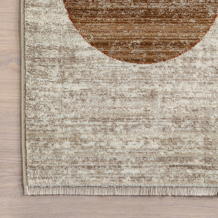 Contemporary Ivory Rainbow Area Rug for Home Decor