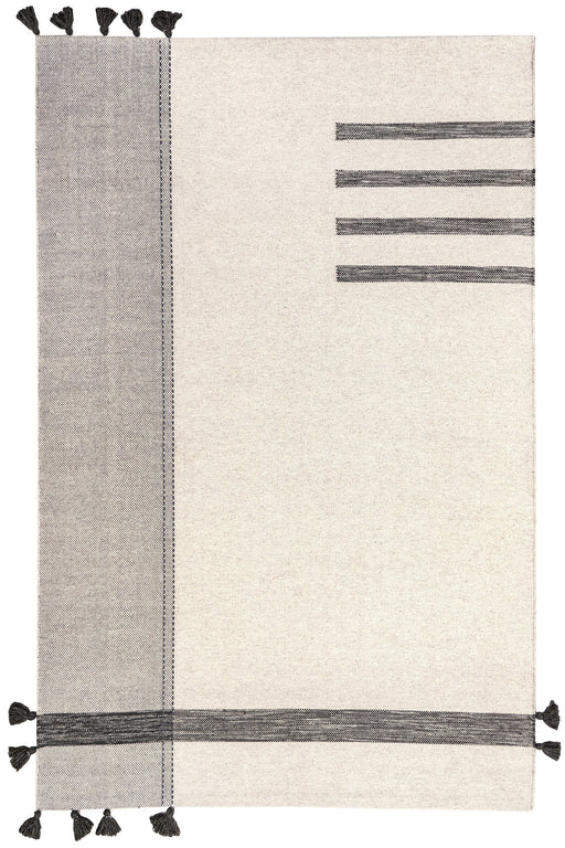 Nykyaikainen Ivory Stripe -villa- ja puuvillamatto 160x230 cm