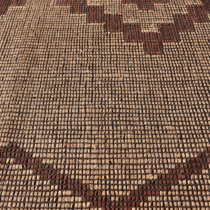 Contemporary Jute And Leather Geometric Rug