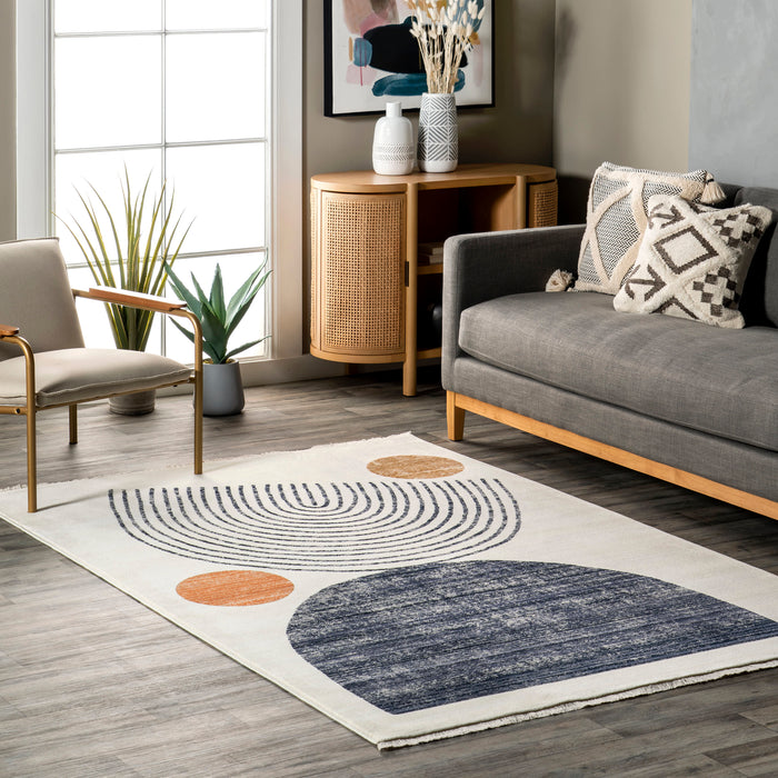 Contemporary Rainbow Area Rug 160x230 cm Beige