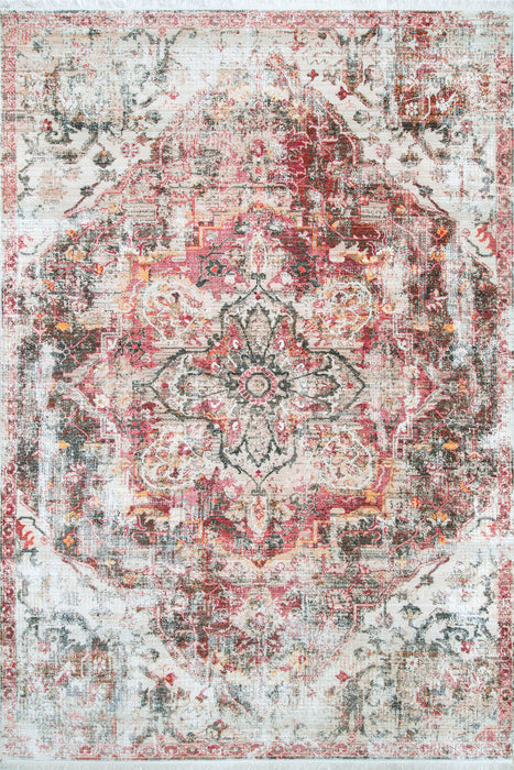 Contemporary Rust Snowflake Area Rug 150x210 cm