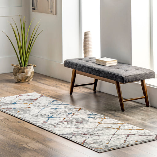 Contemporary Striped Area Rug in Light Grey 160x230 cm