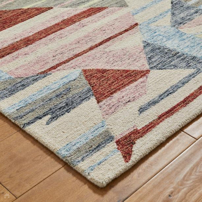 Contours Deco Modern Abstract Hand-Woven Wool Multicolour Rug