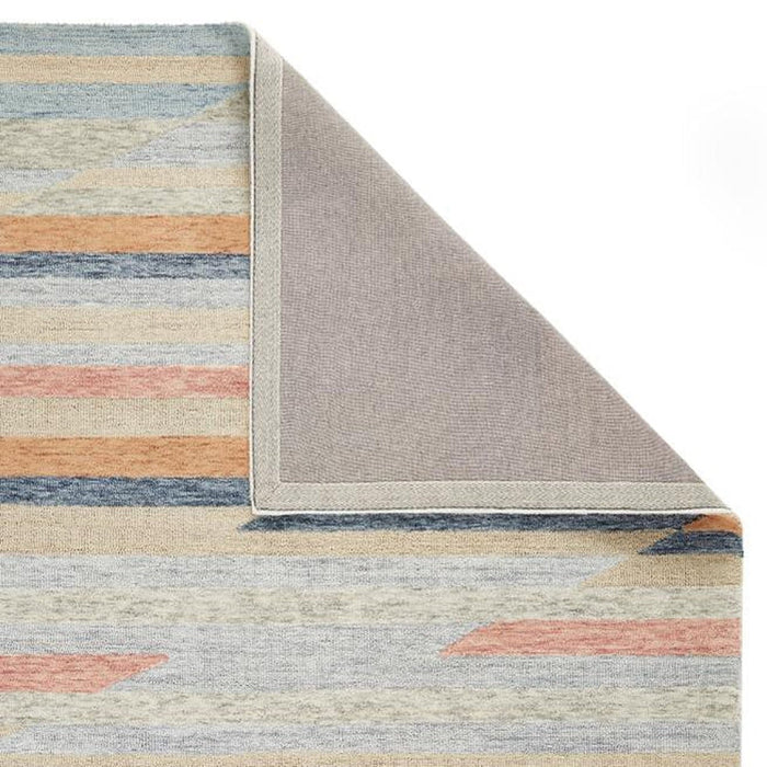 Contours Jagged Modern Abstract Hand-Woven Wool Multicolour Rug