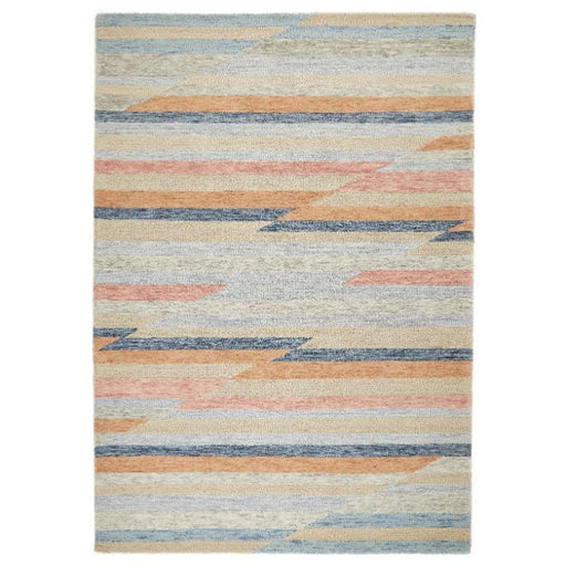 Contours Jagged Modern Abstract Hand-Woven Wool Multicolour Rug