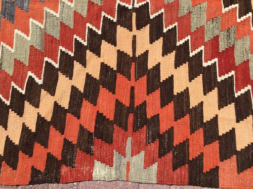 Coral Aztec Handmade Kilim Rug 278cm x 134cm Vintage