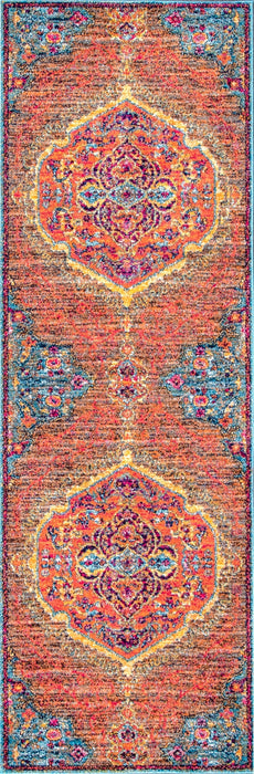 Corinthian Medallion Area Rug 120x180cm Orange