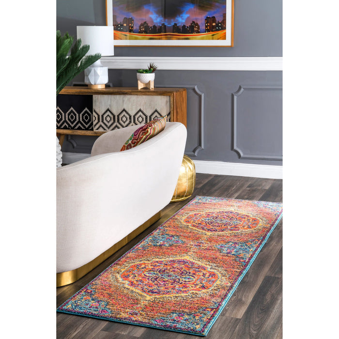 Corinthian Medallion Area Rug 120x180cm Orange