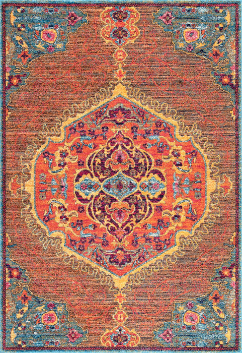 Corinthian Medallion Area Rug 160x230cm Orange