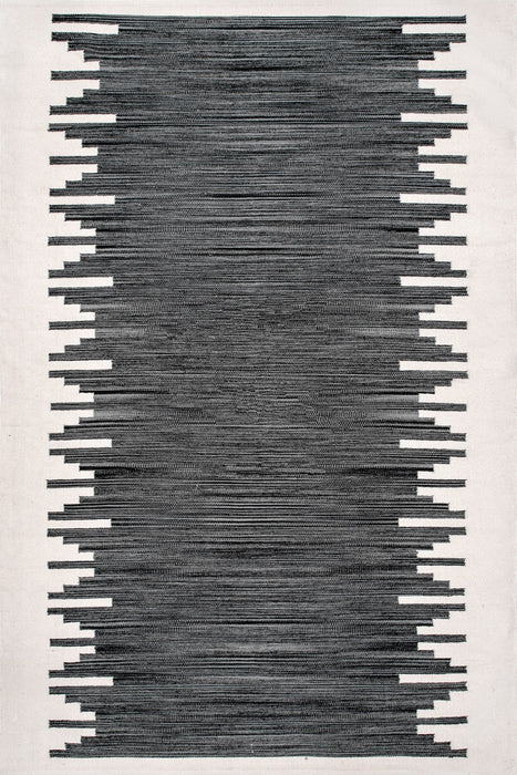 Cotton Area Rug Charcoal 160x230 cm