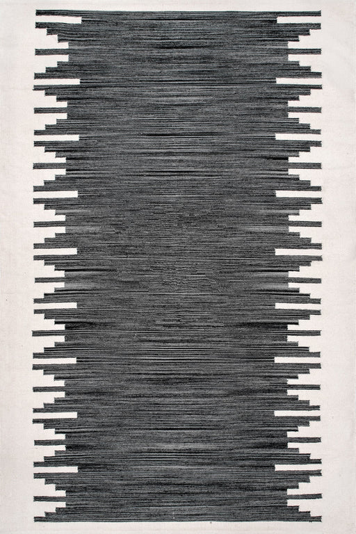 Cotton Area Rug Charcoal 160x230 cm