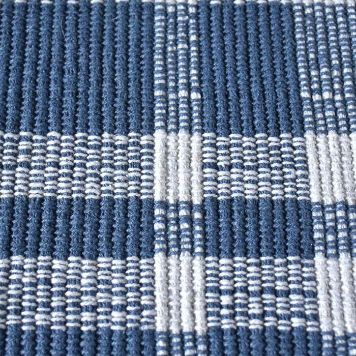 Cotton Checkered Area Rug for Indoor and Outdoor Use