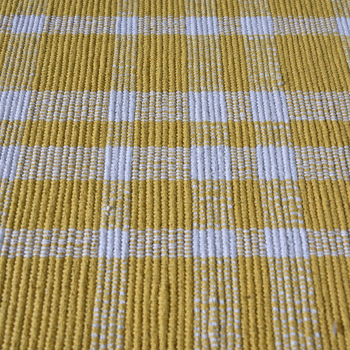 Cotton Checkered Area Rug for Indoor and Outdoor Use