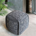 Cotton Chenille Pouf Ottoman for Living Room Seating