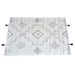 Cotton Geometric Pattern Rug in Ivory Charcoal Colors