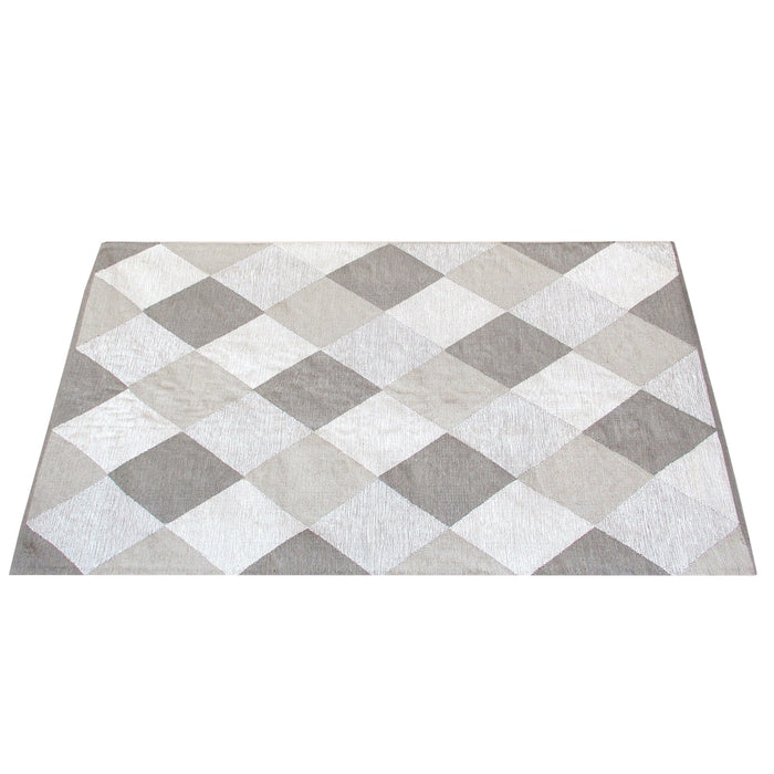 Cotton Hand-Woven Diamond Pattern Indoor Outdoor Rug