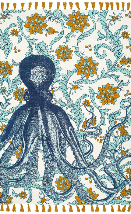 Tappeto Octopus in cotone Multicolor 160x230 cm