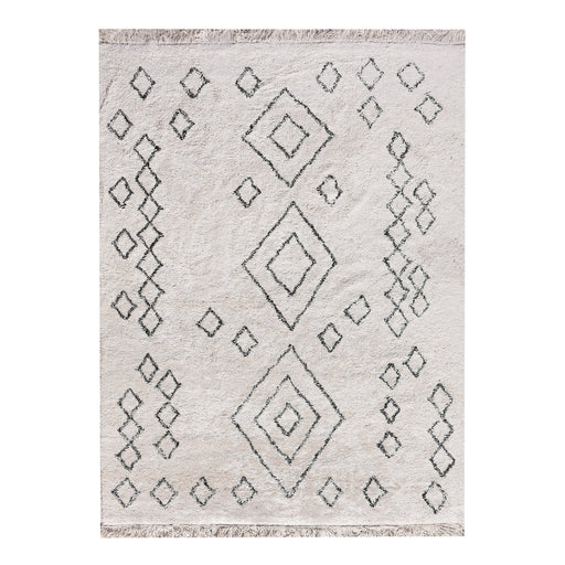 Cotton Plush Nester Area Rug in Ivory Brown Design