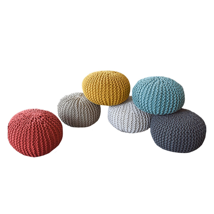 Cotton Round Pouf for Living Room and Nursery Use