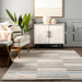 Cotton Striped Area Rug Light Grey 120x180 cm