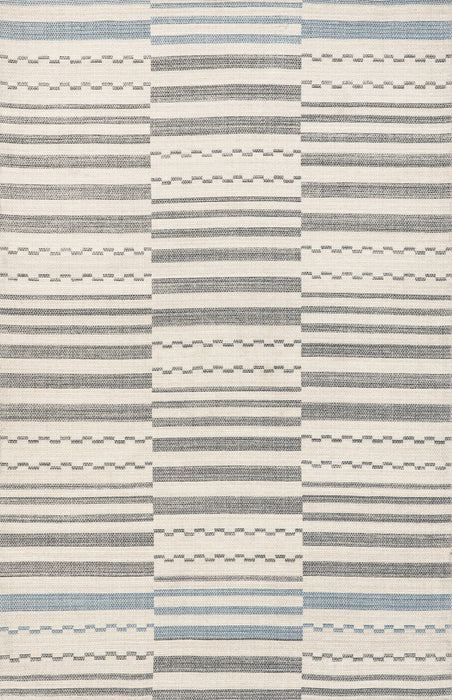 Cotton Striped Area Rug Light Grey 120x180 cm