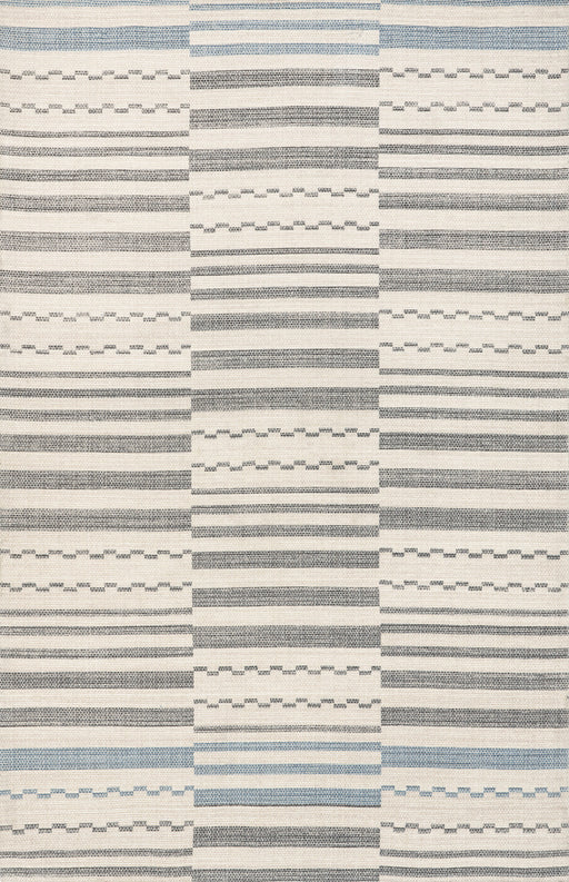 Cotton Striped Area Rug Light Grey 120x180 cm