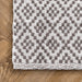 Cotton Trellis Geometric Flatwoven Rug in Grey