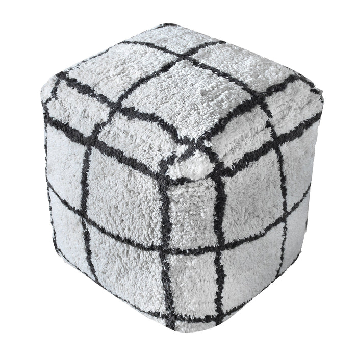 Cotton Tudor Pouf For Modern Home Decor