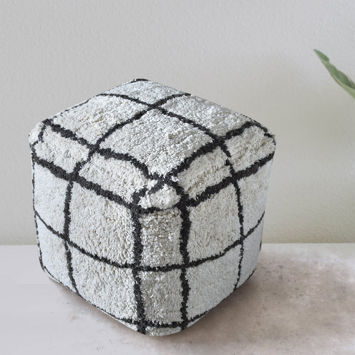 Cotton Tudor Pouf For Modern Home Decor