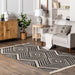 Cotton Zig-Zag Area Rug 152x229 cm Grey