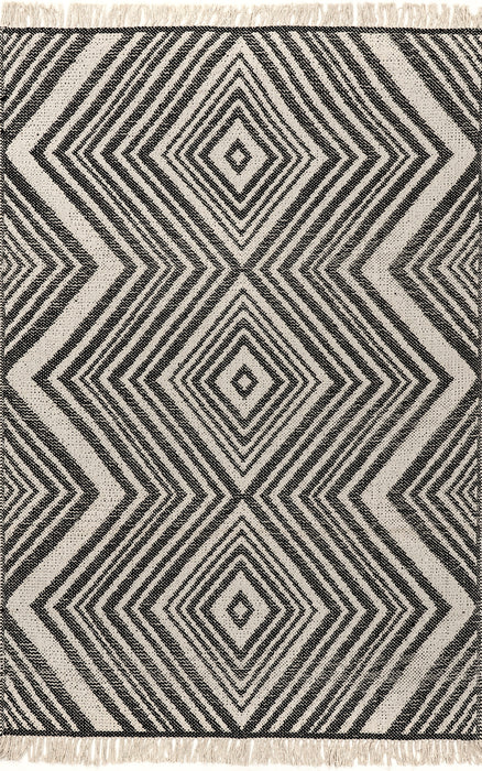 Cotton Zig-Zag Area Rug 152x229 cm Grey