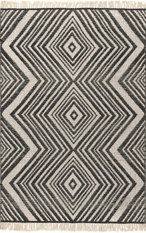 Cotton Zig-Zag Area Rug 152x229 cm Grey