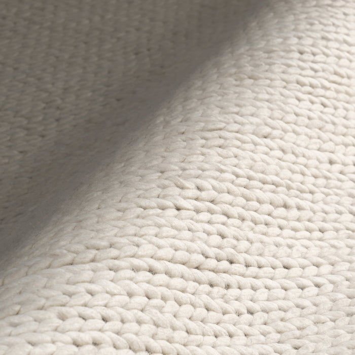 Cozy Knit Wool Rug 120 cm Off White