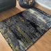 Craft 19788 Modern Abstract Distressed Marbled Metallic Shimmer Soft Textured Black/Grey/Gold Rug