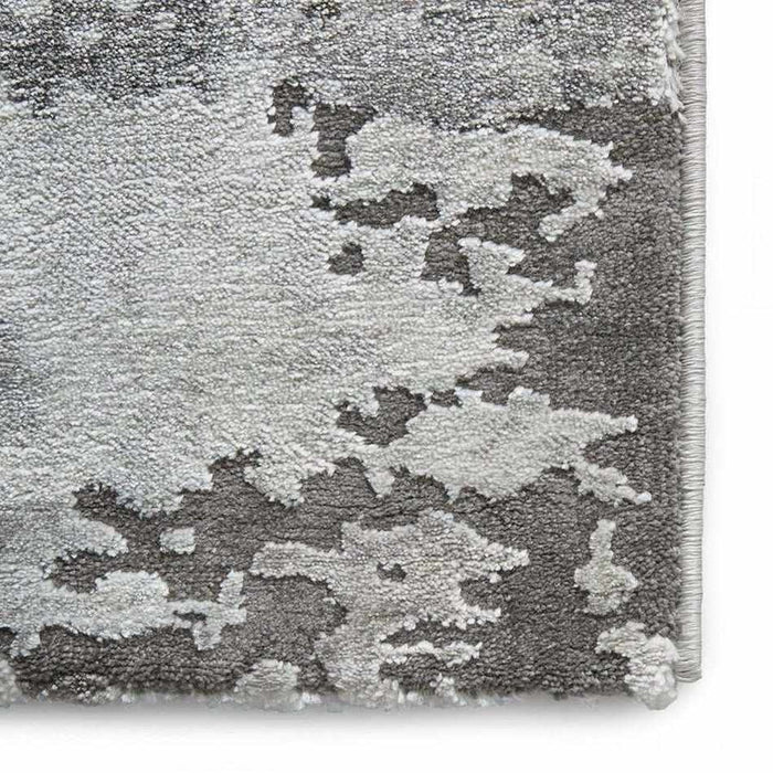 Craft 19788 Modern Abstract Distressed Marbled Metallic Shimmer Soft Textured Grey Rug