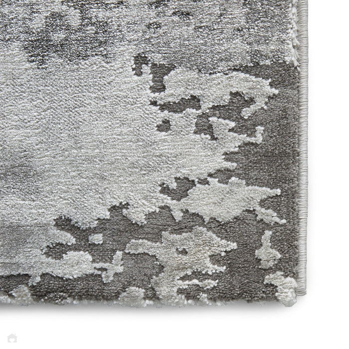 Craft 19788 Modern Abstract Distressed Marbled Metallic Shimmer Soft Textured Grey Rug