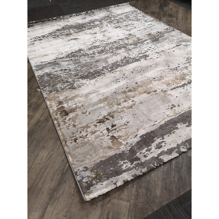 Craft 19788 Modern Abstract Distressed Marbled Metallic Shimmer Soft Textured Grey/Light Grey/Beige/White Rug