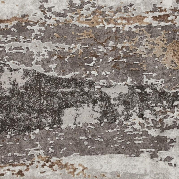 Craft 19788 Modern Abstract Distressed Marbled Metallic Shimmer Soft Textured Grey/Light Grey/Beige/White Rug