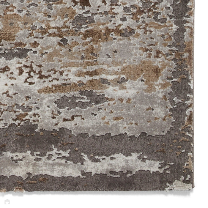 Craft 19788 Modern Abstract Distressed Marbled Metallic Shimmer Soft Textured Grey/Light Grey/Beige/White Rug