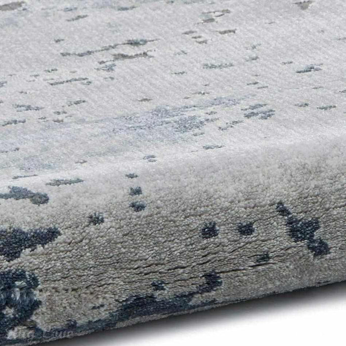 Craft 19788 Modern Abstract Distressed Marbled Metallic Shimmer Soft Textured Grey/Navy Rug