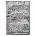 Craft 19788 Modern Abstract Distressed Marbled Metallic Shimmer Soft Textured Grey/Navy Rug