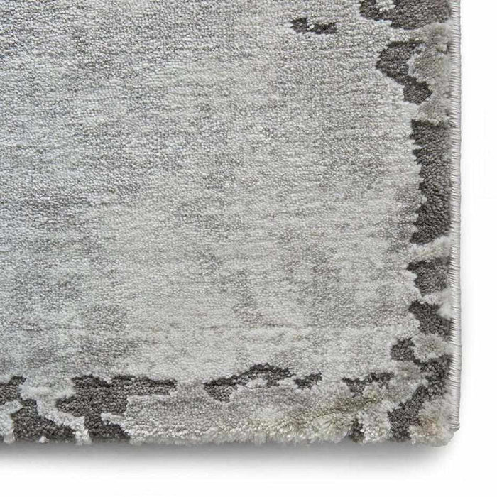 Craft 19788 Modern Abstract Distressed Marbled Metallic Shimmer Soft Textured Grey/Ochre Rug